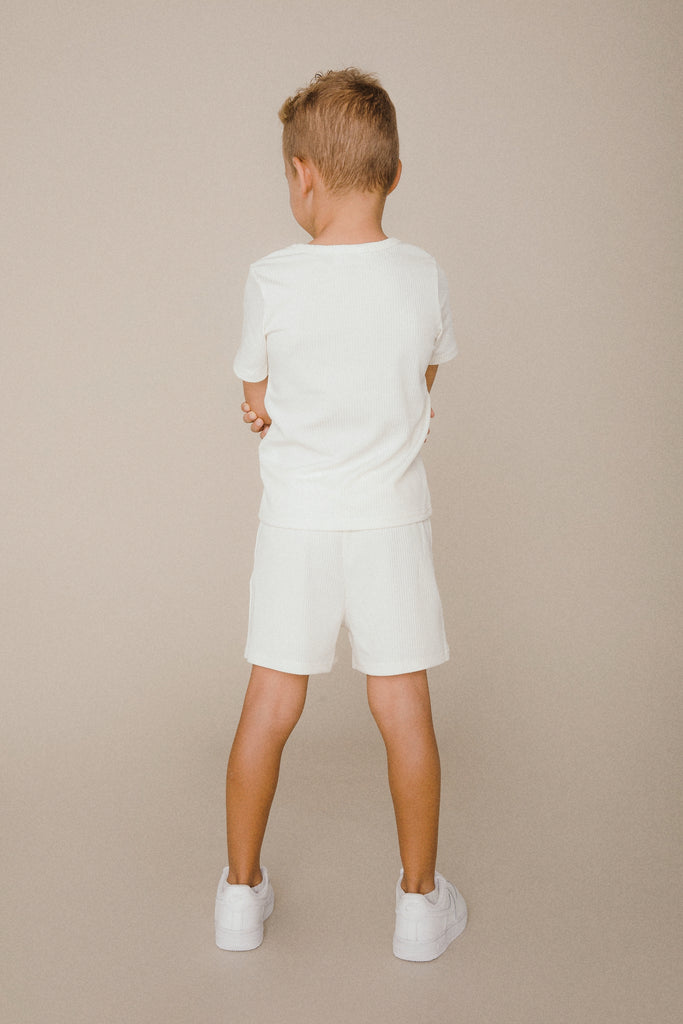Ribbed Button tee & short set
